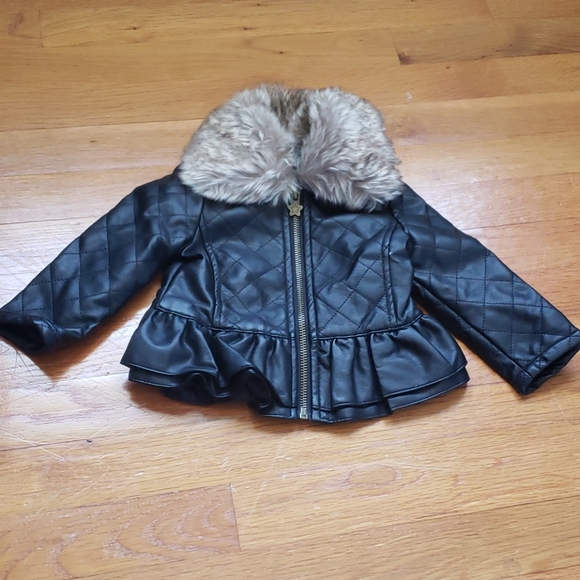 koala kik Other - Faux leather jacket faux fur trim